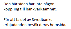 Den här sidan har inte koppling till bankverksamhet.